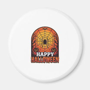 Aimant Joyeux Halloween Toile d'araignée Design de gravur