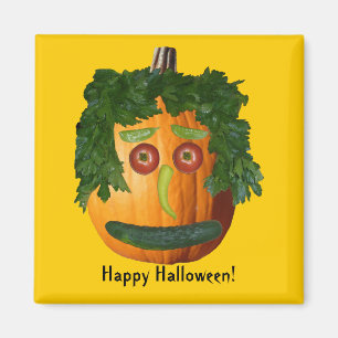 Aimant Joyeux Halloween ! - Visage Citrouille non coupé