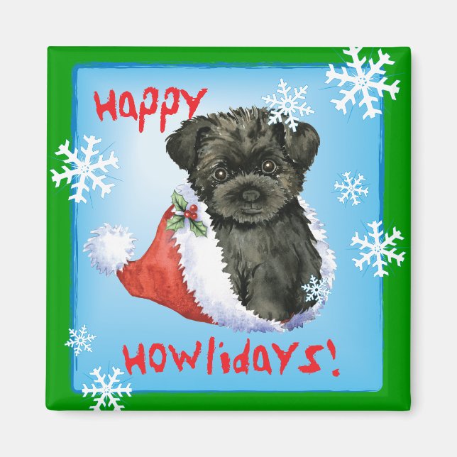 Aimant Joyeux Howliday Affenpinscher (Devant)