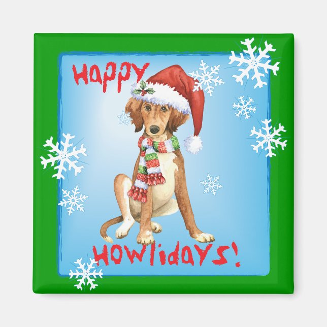 Aimant Joyeux Howlidays Saluki (Devant)