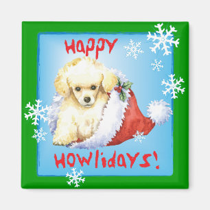Aimant Joyeux Howlidays Toy Poodle