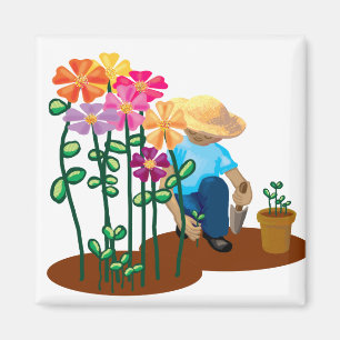 Aimant joyeux jardinier