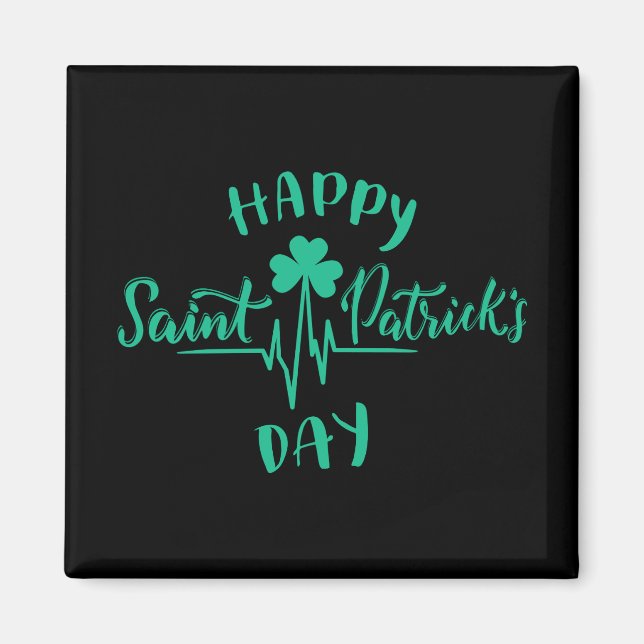 Aimant Joyeux Jour de la Saint Patrick Shamrock d'impulsi (Devant)