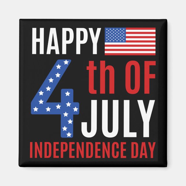 Aimant Joyeux Jour de l'Indépendance 4 juillet (Devant)