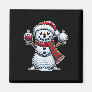 Aimant Joyeux Jour de Noël Fêtes Fêtes Golf Ball Snowman