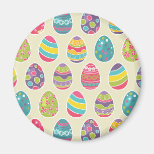 Aimant Joyeux Jour de Pâques aux oeufs de Pâques rétro
