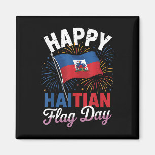 Aimant Joyeux Jour du Drapeau haïtien Cool Haïti Carte du