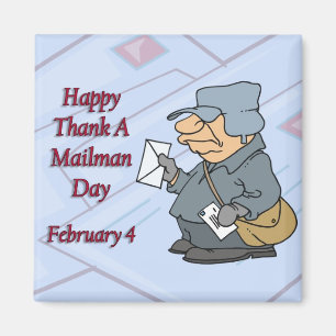 Aimant Joyeux Merci à un Mailman Day 4 février