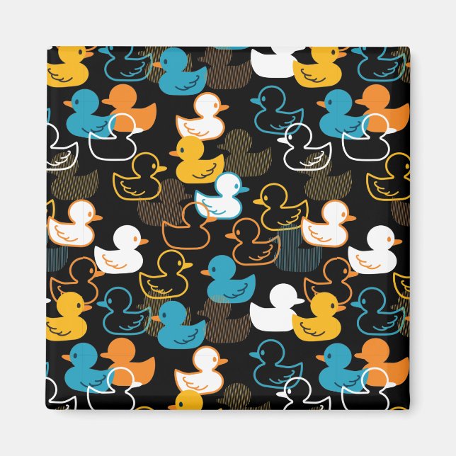Aimant Joyeux Motif nager une patte de canards (Devant)