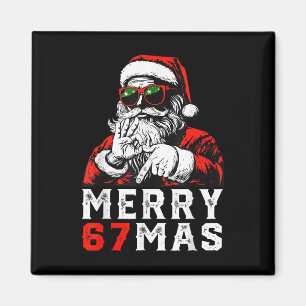 Aimant Joyeux Noël 6 7 Mème Drôle Santa 67 Main Xmas 