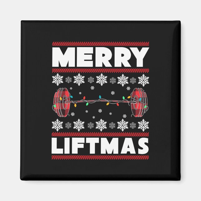 Aimant Joyeux Noël Amusants Gymnase de Noël Fitness Gi (Devant)