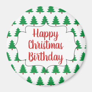 Aimant Joyeux Noël Anniversaire de vacances Cadeau rond M