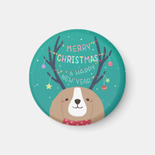 Aimant Joyeux Noël : Art d'Illustration Beagle