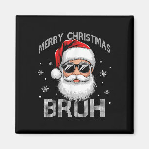 Aimant Joyeux Noël Bruh Funny Père Noël Retro Hommes W