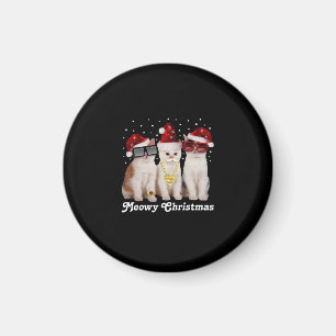 Aimant Joyeux Noël Cute Chat avec Père Noël