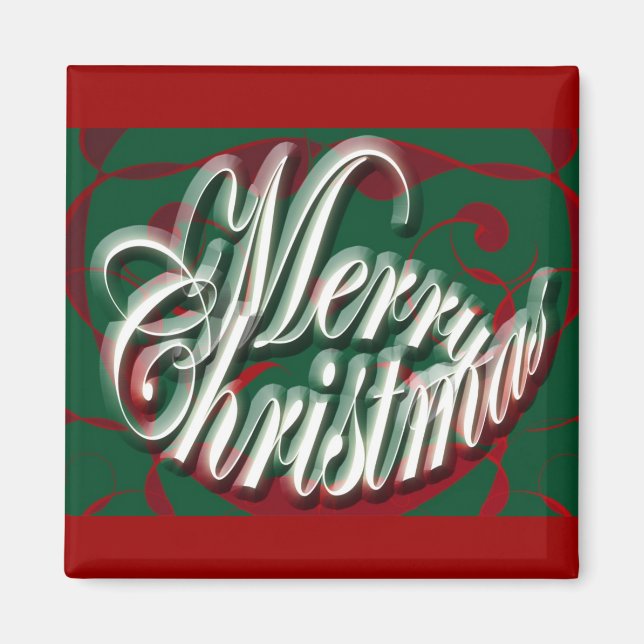 Aimant Joyeux Noël dans l'aimant vert (Devant)