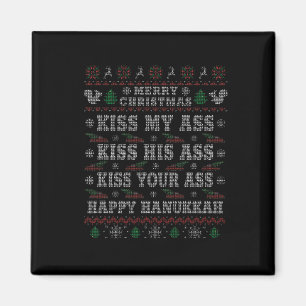 Aimant Joyeux Noël Embrasse Mon Hanoukka Joyeux