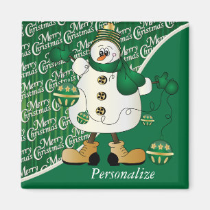 Aimant Joyeux Noël Green Snowman