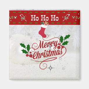Aimant Joyeux Noël, Ho Ho Ho, design de vacances festives