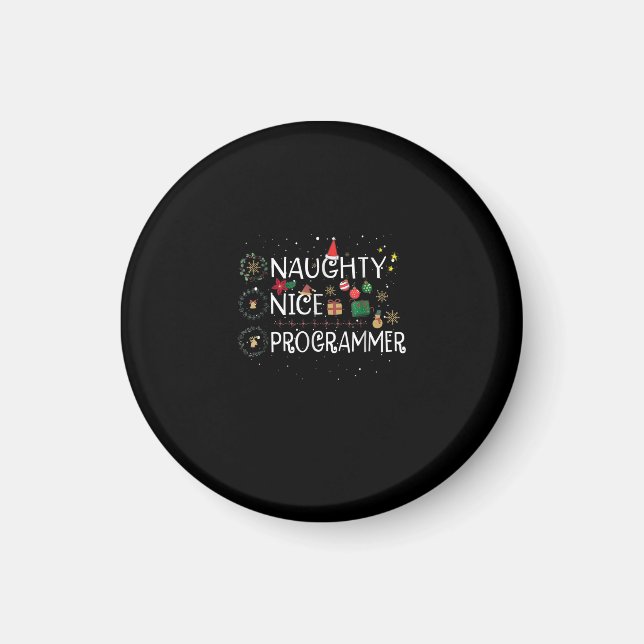 Aimant Joyeux Noël | Naughty Nice Programmer (Devant)