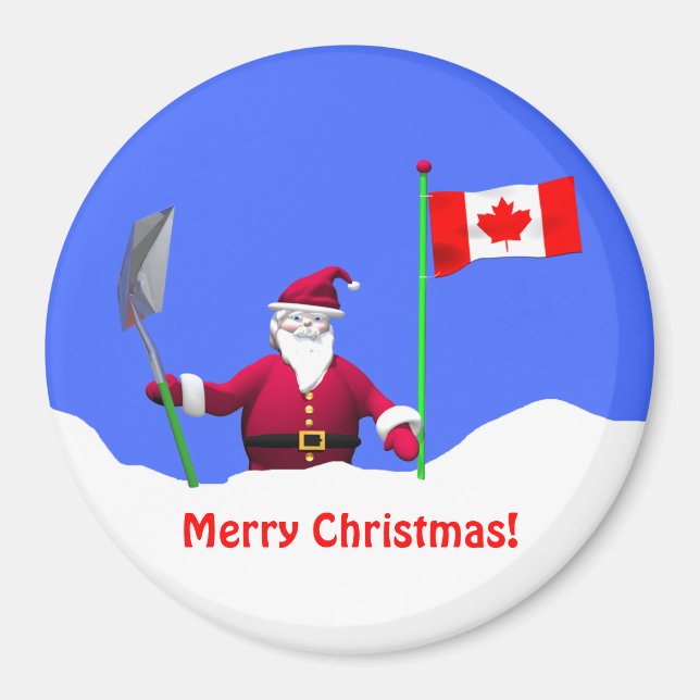 Aimant Joyeux Noël Père Noël au Canada (Devant)