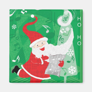 Aimant Joyeux Noël, Père Noël chantant et dansant