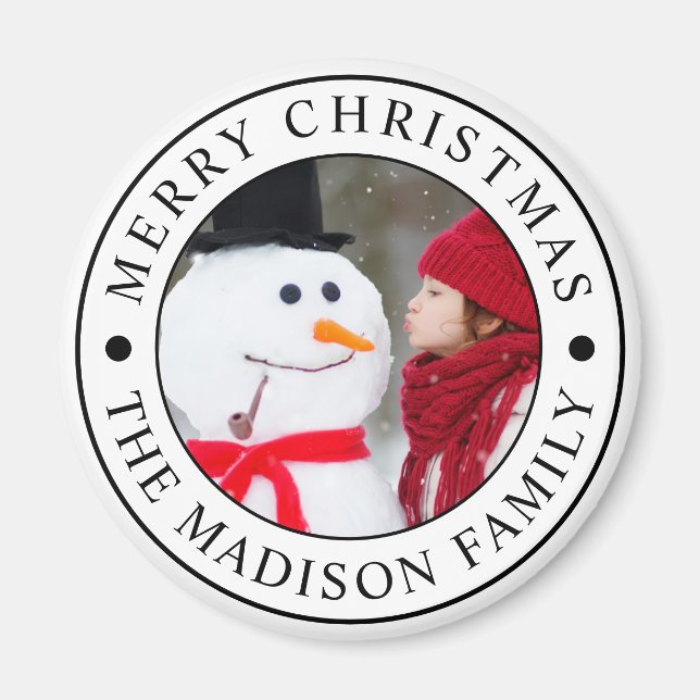 Aimant Joyeux Noël Photo de vacances (Devant)