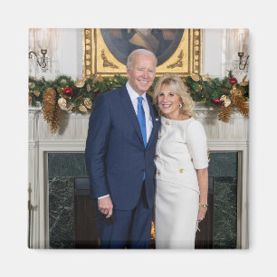 Aimant Joyeux Noël, Président Joe Biden & 1ère Dame