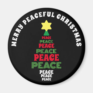 Aimant Joyeux Noël Rouge et Vert Arbre de Paix