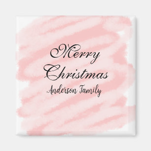 Aimant Joyeux Noël rouge pastel aquarelle abstrait tex