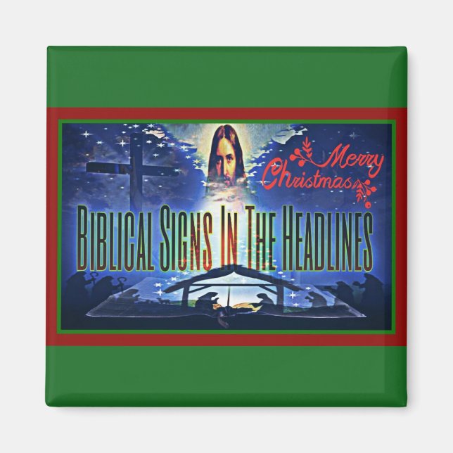 Aimant "Joyeux Noël" Signes bibliques (Devant)