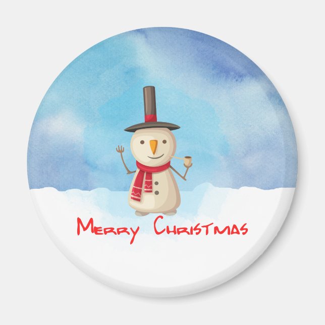 Aimant Joyeux Noël Snowman Agitant Et Souriant (Devant)
