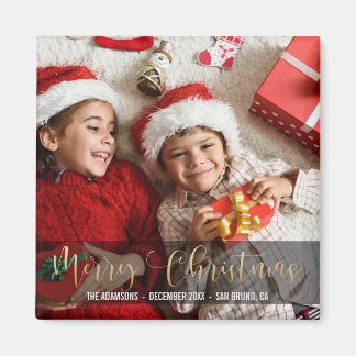 Aimant Joyeux Noël | Typographie de l'or de fête