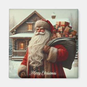 Aimant Joyeux Noël vintage Père Noël
