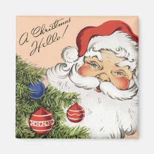 Aimant Joyeux Noël vintage ! Santa Claus jovial