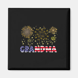 Aimant Joyeux Nouvel An 2025 Grandma American Flag Family