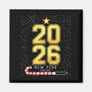 Aimant Joyeux Nouvel An 2026 Chargement Funny Nouvel An E