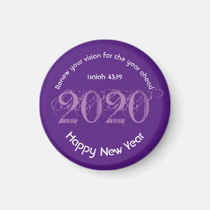Aimant Joyeux Nouvel An RENOUVELÉ VISION 2020 élégant vio
