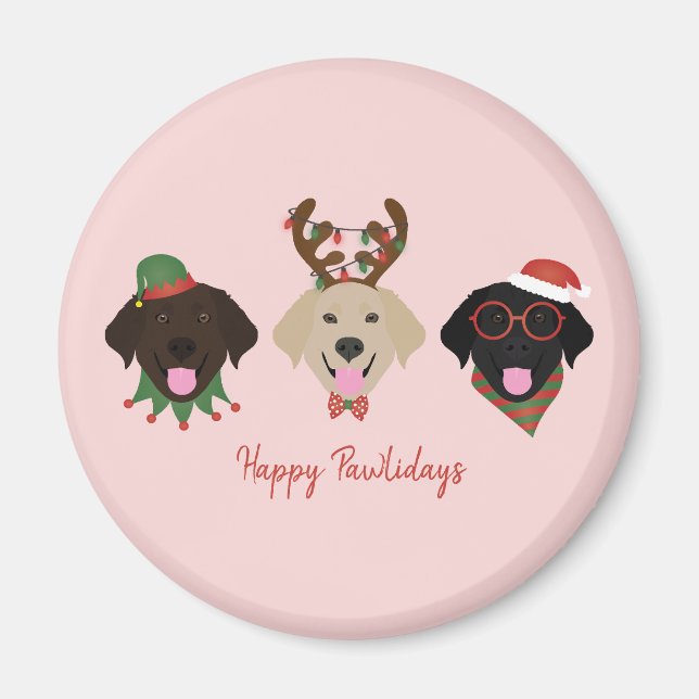 Aimant Joyeux Pawlidays Labrador Retriever Dogs (Devant)
