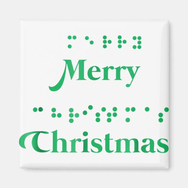 Aimant Joyeux points braille de noël, sommets de Noël, va (Devant)