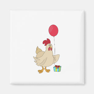 Aimant Joyeux poulet d'anniversaire