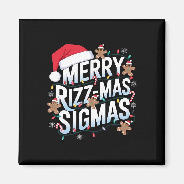 Aimant Joyeux Rizz Mas Sigmas Funny Alpha Noël Père Noël (Devant)