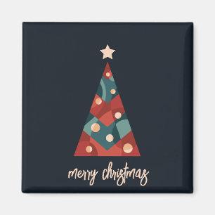 Aimant Joyeux sapin rouge de Noël
