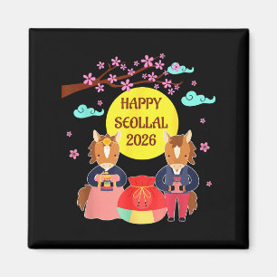 Aimant Joyeux Seollal 2026 Nouvel An lunaire coréen de l'