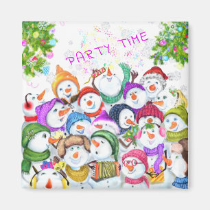 Aimant Joyeux Snowmans Joyeux cadeau d'aimant Noël