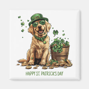 Aimant Joyeux St. Patrick's Day Labrador Retriever Dog