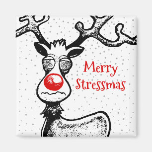 Aimant Joyeux Stress Noël avec Rudolph le renne