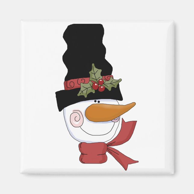 Aimant Joyeux tee-shirts et cadeaux Snowman (Devant)