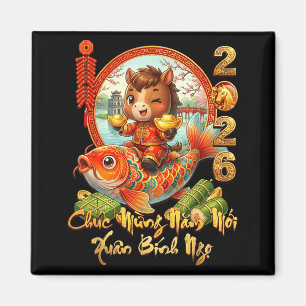 Aimant Joyeux Tet Chuc Mung Nam Moi 2026 Li Xi Me S'il Vo