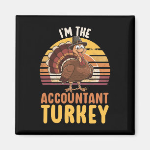 Aimant Joyeux Thanksgiving Comptabilité Jour de la dinde